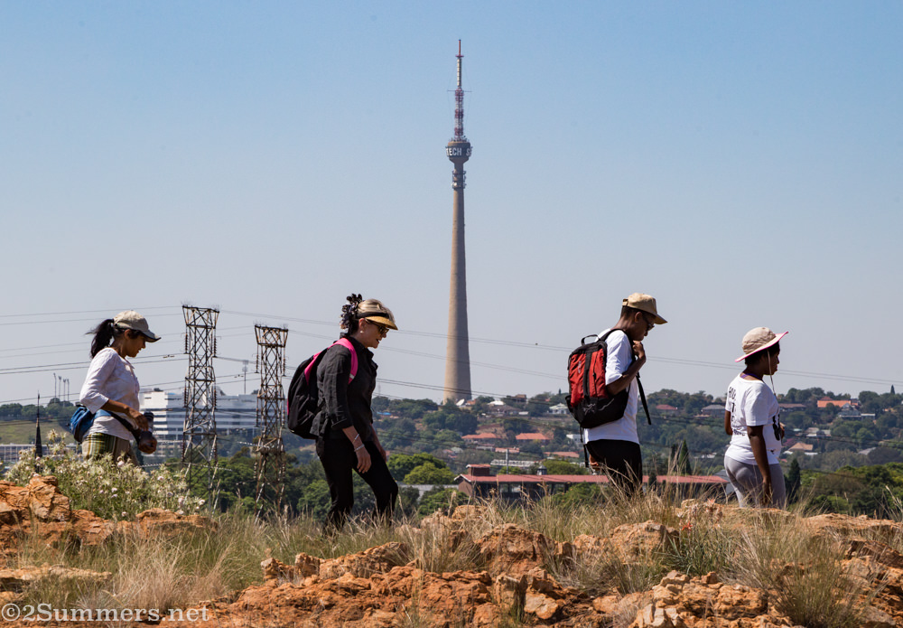 Walking across the Melville Koppies during the monthly cross-koppie hike