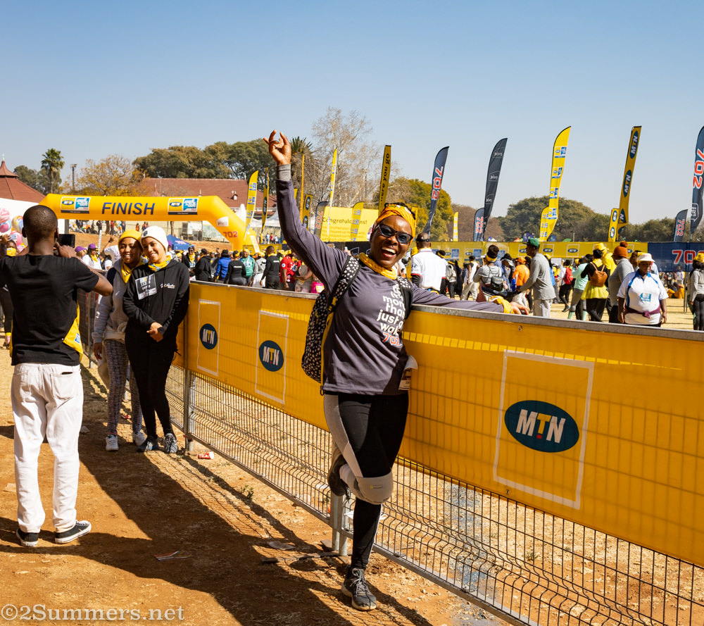 Woman at the finish line of Walk the Talk