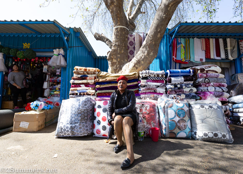 Blanket sales lady at China City