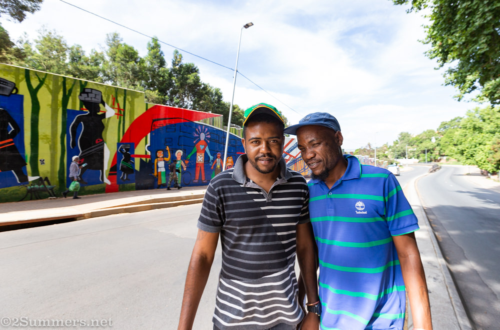Guys at S-bend mural