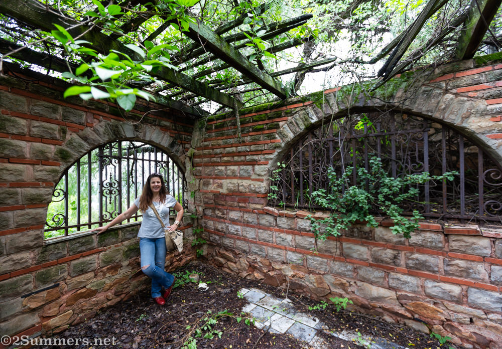 Heather in the 3 Rose Rd gazebo