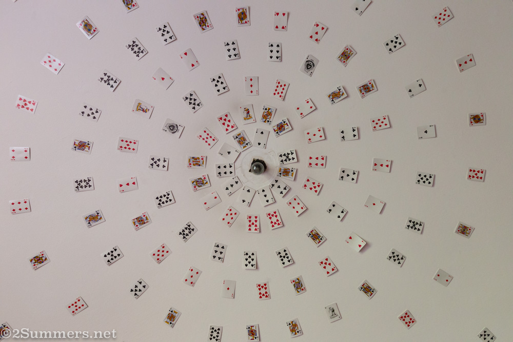 Playing cards on the ceiling of a room in Quisisana