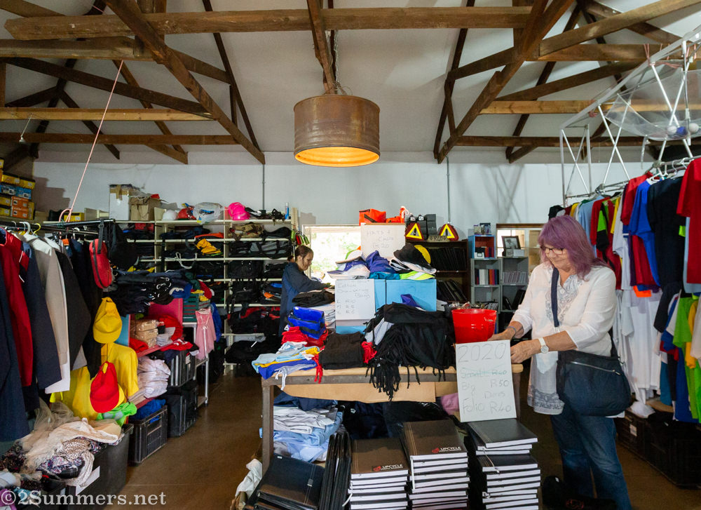 Gail browsing through upcycled products