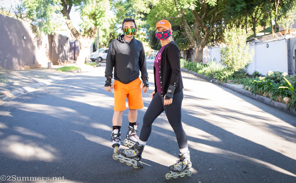 Andrea and Marco on rollerblades