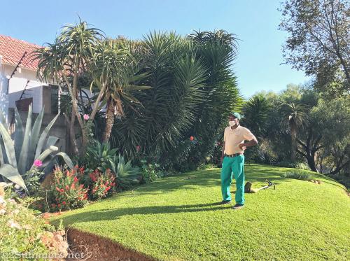 Lucky working in the garden