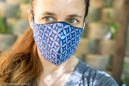 Heather in mask made by Cathy Pinnock