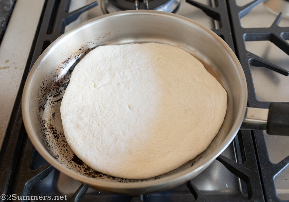 Laffa dough in pan