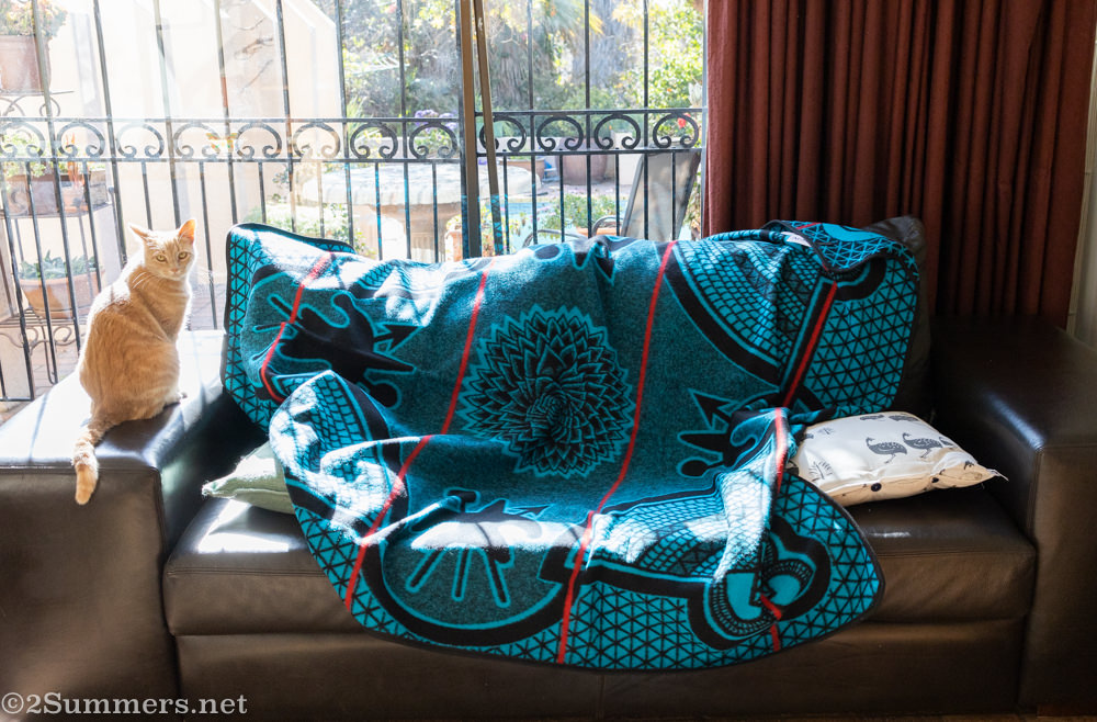 Trixie with a Basotho blanket