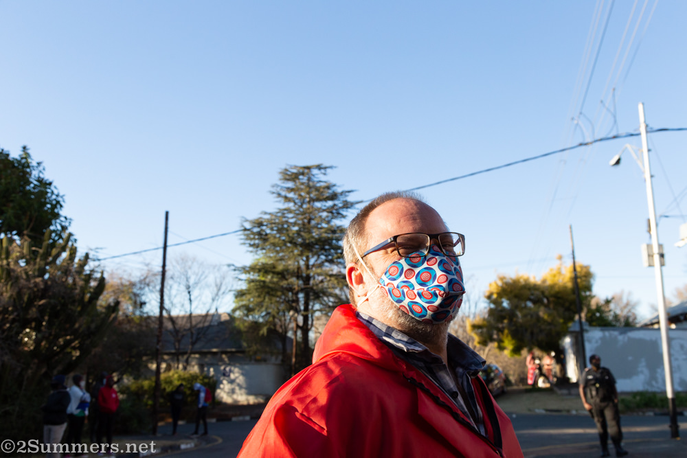 Sean Gardiner in his mask