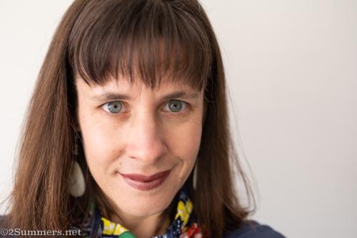 Heather with her new haircut