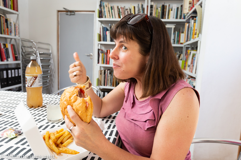 Heather with Dagwood and crazy eyes