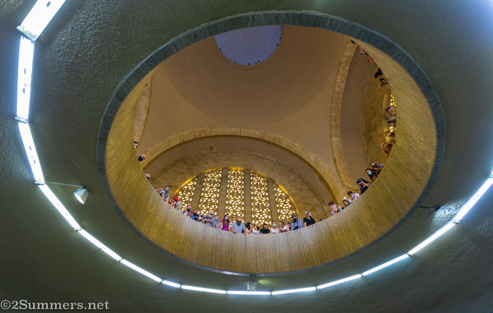 People looking down on the cenotaph