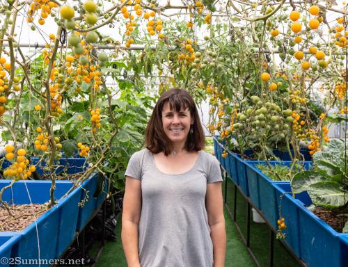Heather at Aquaponic farm during the covid-19 second wave