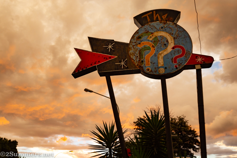 Triple Question Mark neon sign