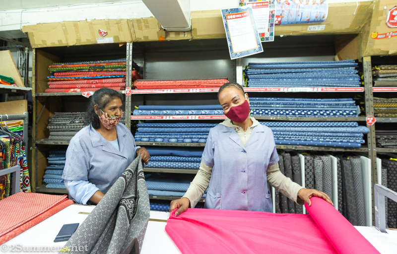 Ladies selling fabirc