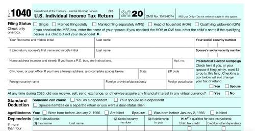 U.S. taxes - form 1040