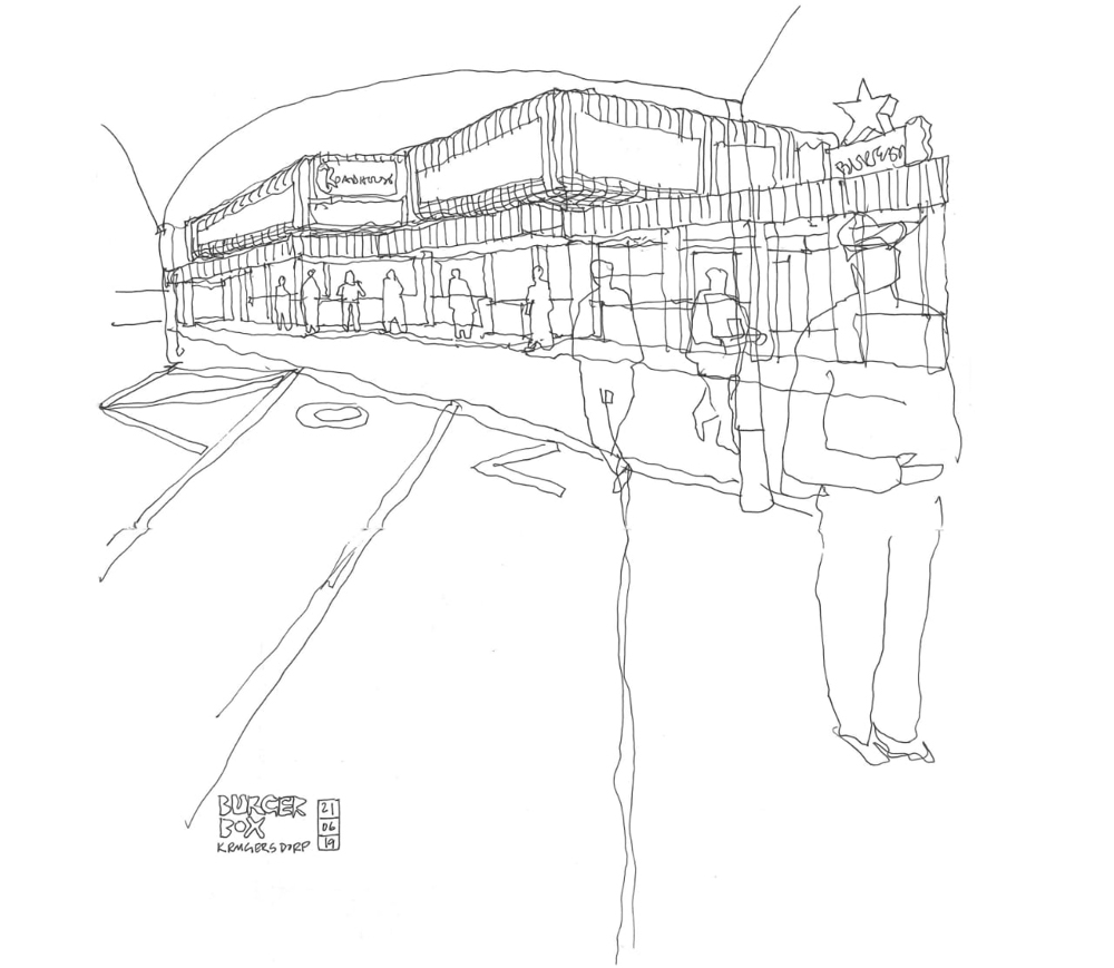 Sketch of the Burger Box Roadhouse