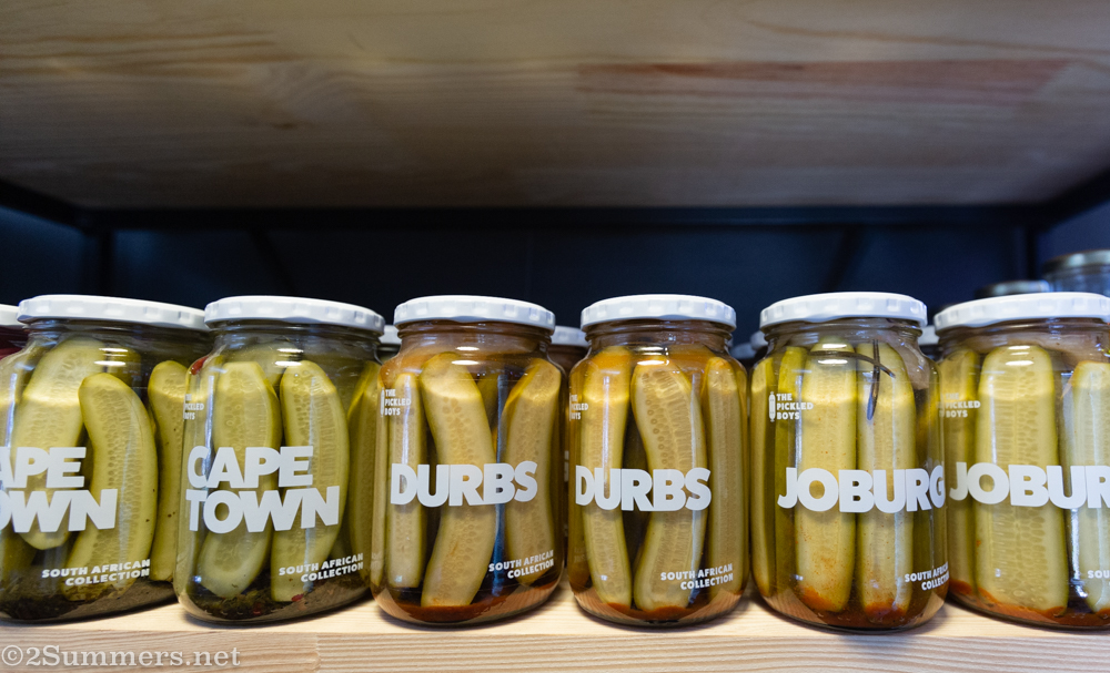 Pickles for sale at the Red Door deli