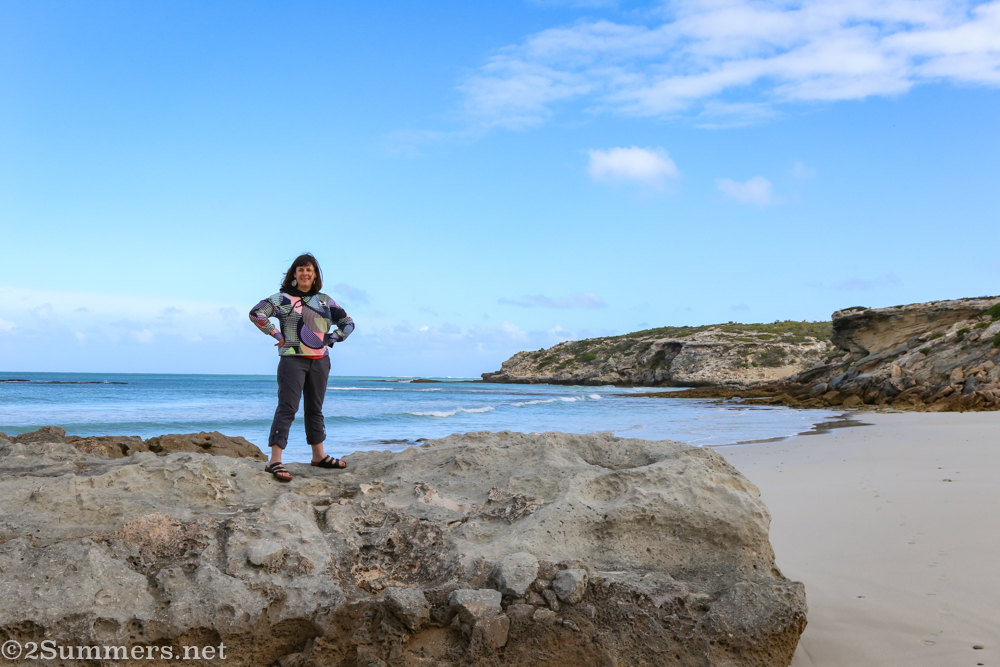 Heather standing on rock