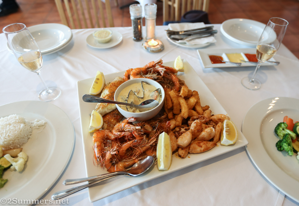 Seafood platter at the Arniston Spa Hotel