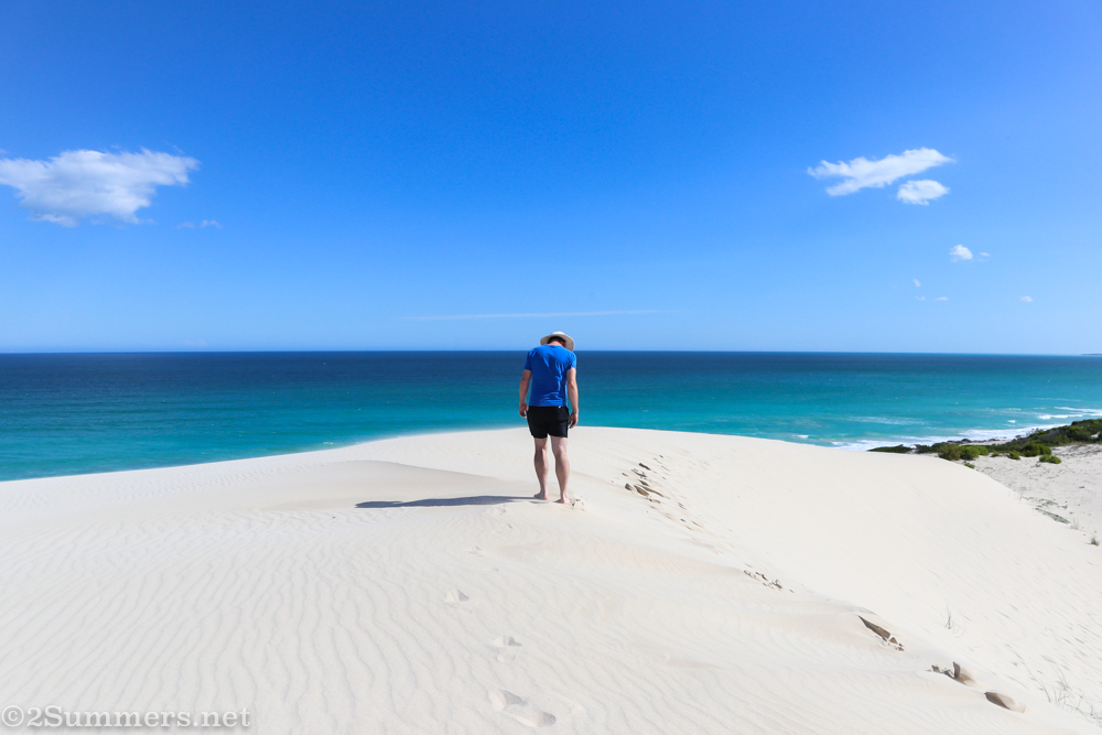 Thorsten on a sand dune in the De Hoop Nature Reserve