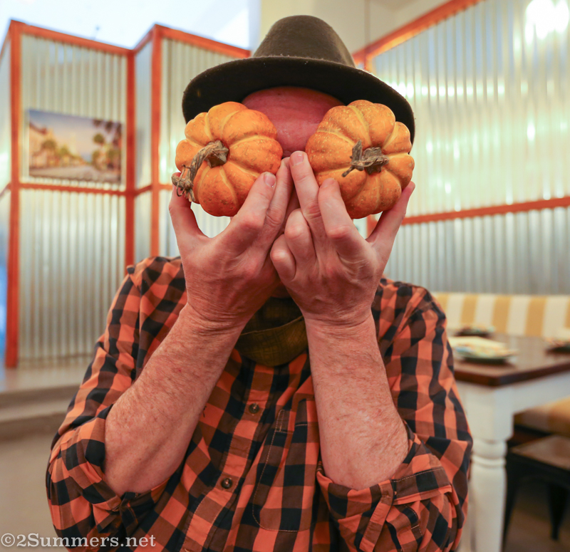 Thorsten dressed line a pumpkin for Thanksgiving