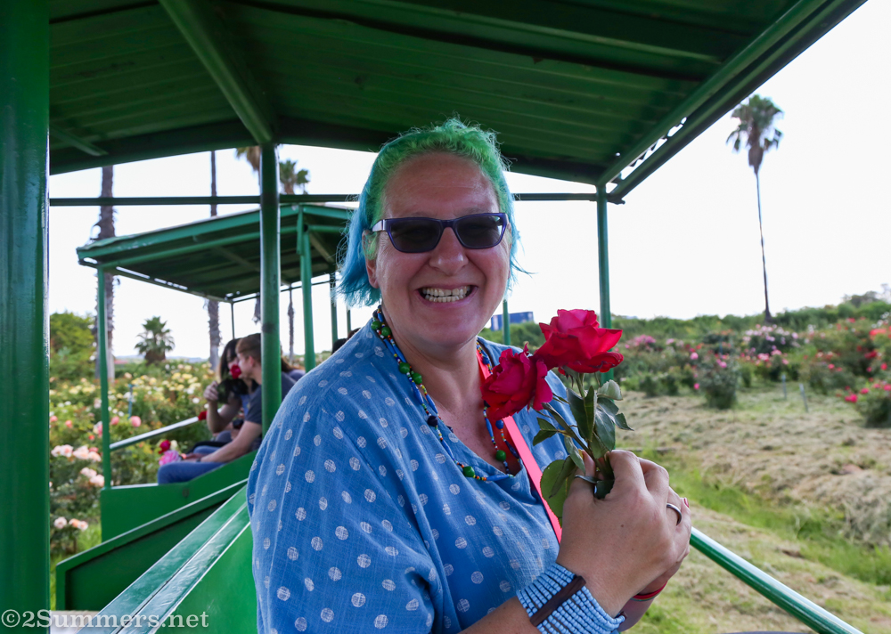 Fiver with her bouquet