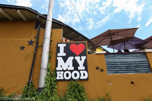 Sign outside Emzini Restaurant in Westdene