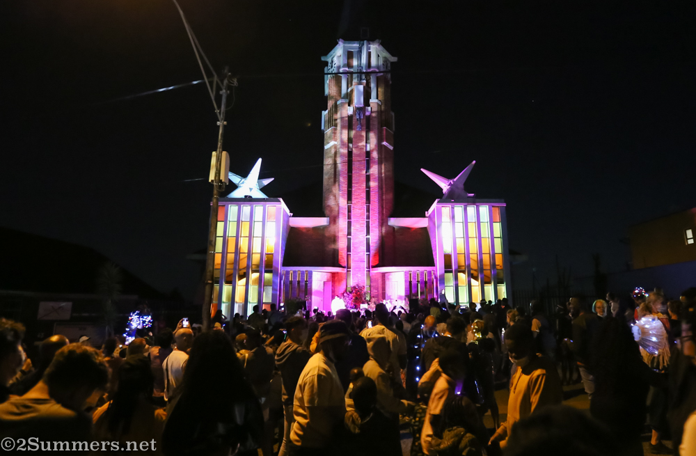 Brixton Kerk lit up for the festival