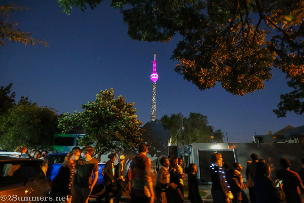 Brixton Tower lit up