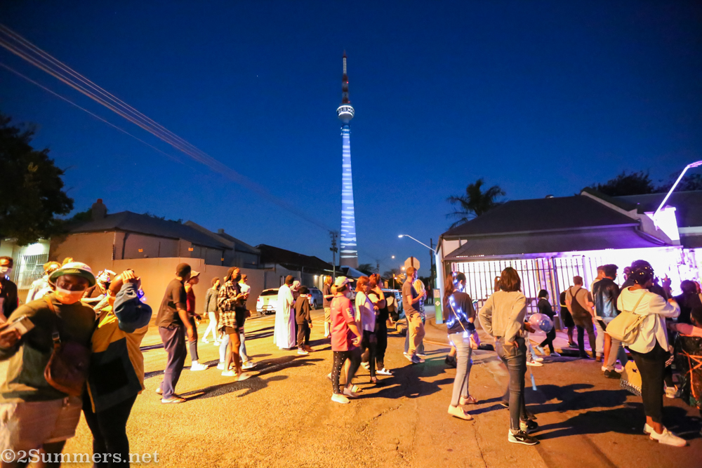 Brixton Tower in blue