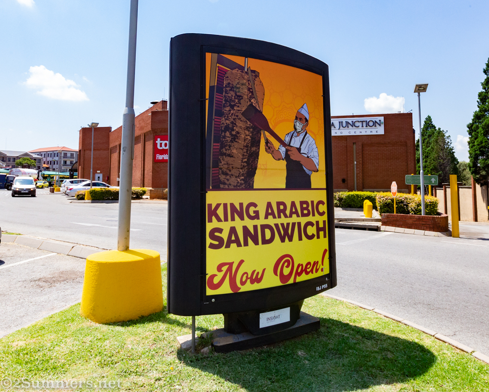 King Arabic Sandwich sign at the Florida Junction Shopping Centre, in Roodepoort