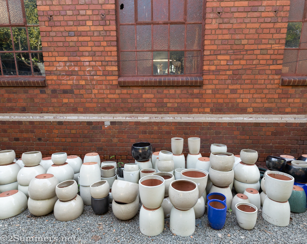 White pots