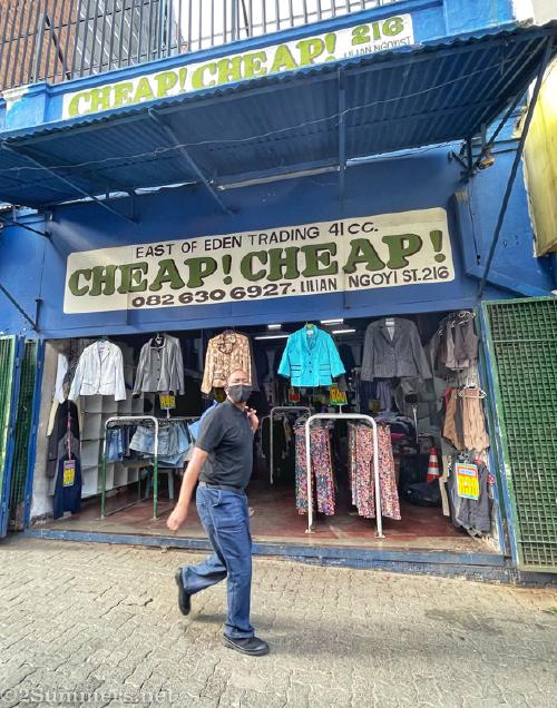 Shopping at Cheap! Cheap! in the Johannesburg CBD