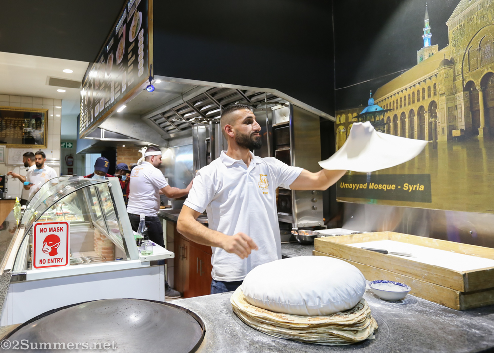 Making laffas at Syrian Rose