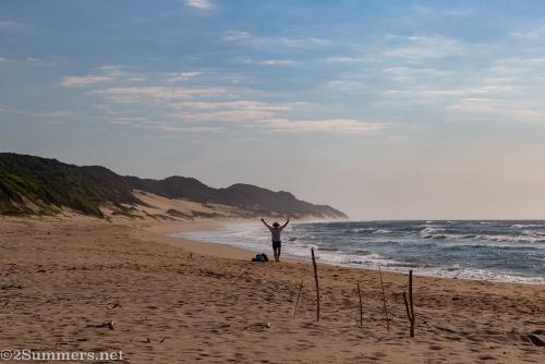 Thorsten on the beach at Kosi Mouth