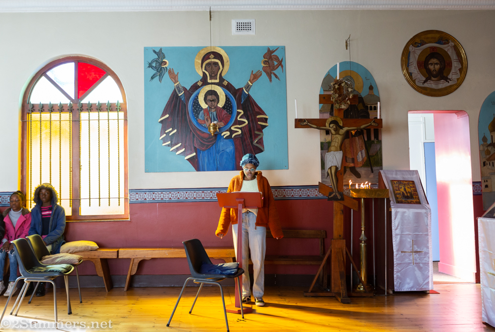 Parishioner reading in St. Nicholas