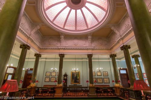 Inside the Rand Club, looking up at the dome