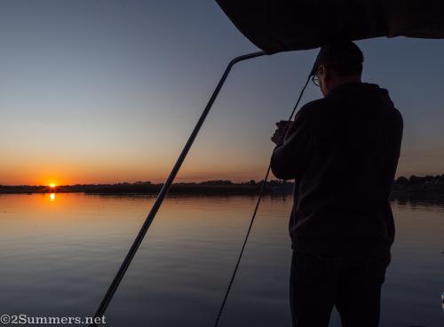 Watching the sunset from a houseboat on the Vaal River