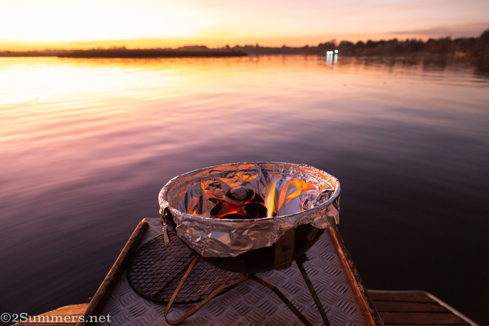 Braaing on the houseboat