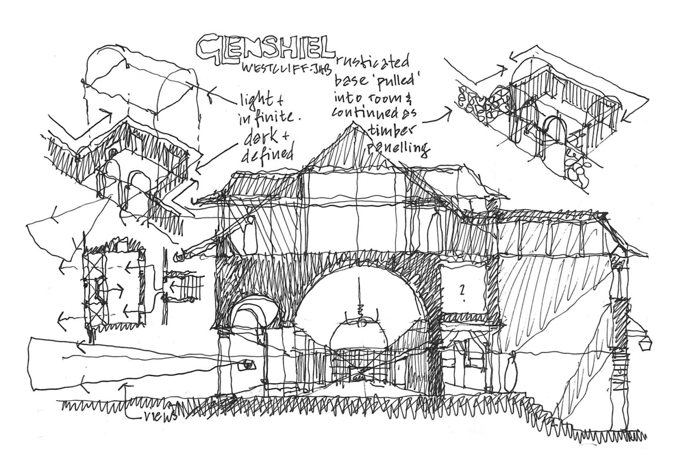 Architectural sketch of Glenshiel