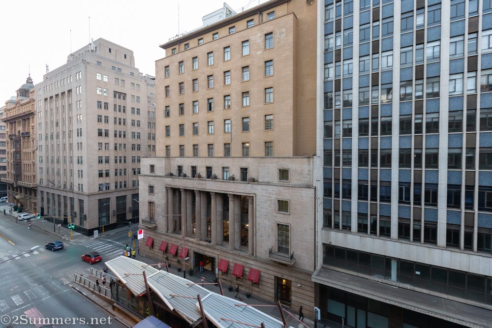 View out the Rand Club hotel window