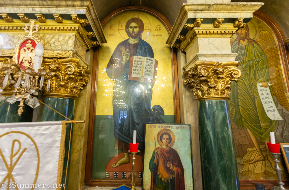 Painting in pulpit of Greek Cathedral