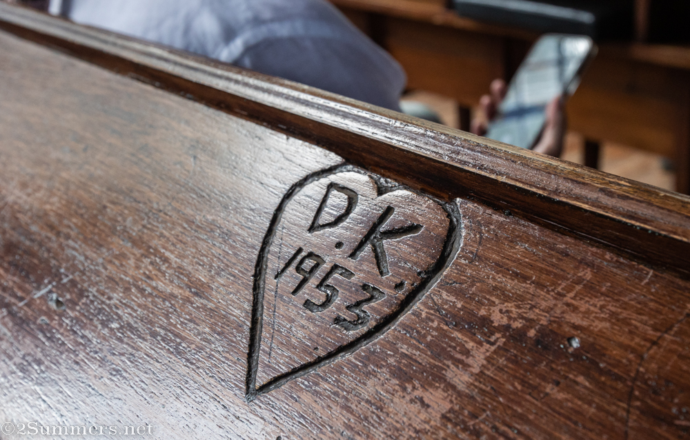 Carving in St. Alban’s church pew