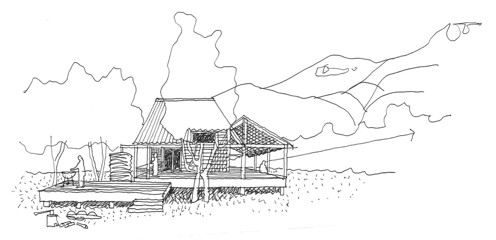 Sketch of the Timber House