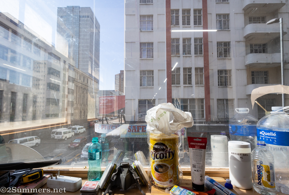 Looking through the window at Asisebenze