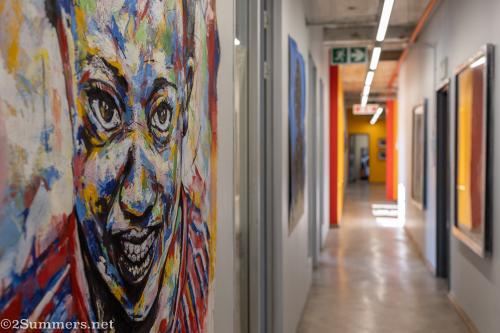 Art in the corridor at Asisebenze Art Atelier