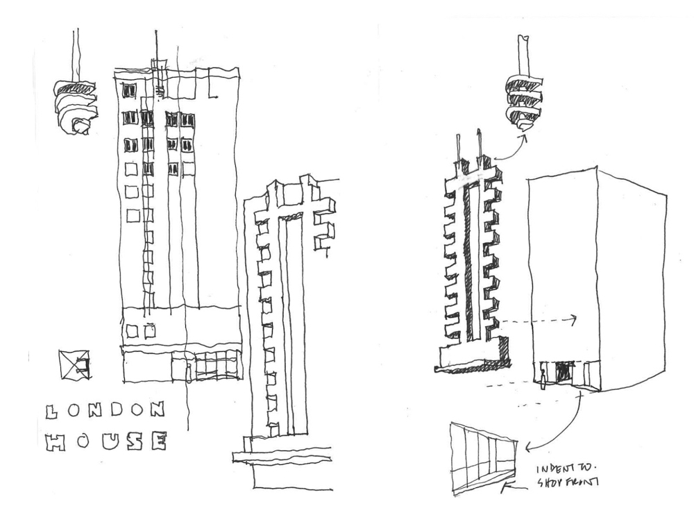Architectural drawings of London House