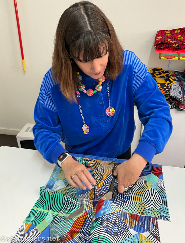 Heather making a pattern