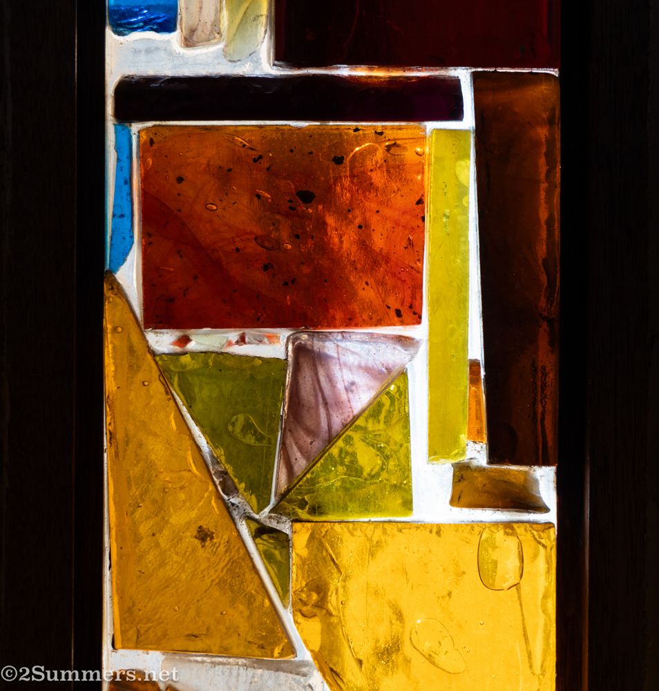 Closeup of the stunning stained glass work, which was everywhere.